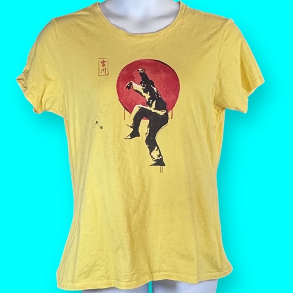 Karate Kid Vintage-Style Yellow Graphic Tee | Martial Arts Samurai Print | XL - Picture 4 of 11